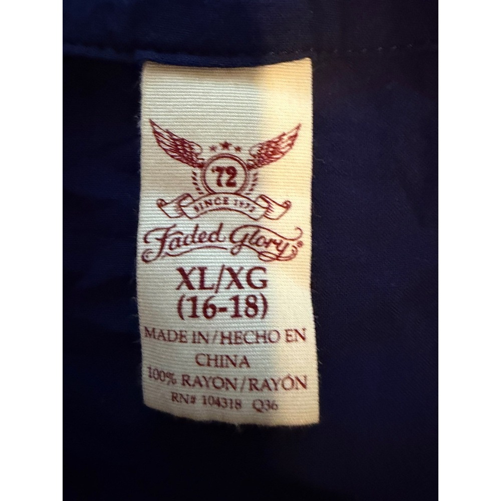 Faded Glory Womens XL Blue Sapphire Rayon Tunic Dress Zip‎ Front Roll Tab - Picture 5 of 6